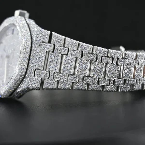 Audemars Piguet Swiss Eta Movement Full White Ice Out Moissanite Diamond Make Dial Plate In Arbic - Image 4