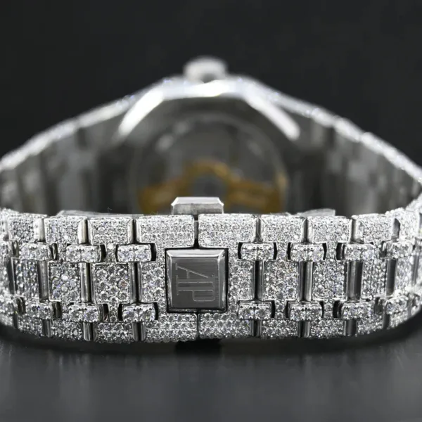 Audemars Piguet Swiss Eta Movement Full White Ice Out Moissanite Diamond Make Dial Plate In Arbic - Image 3