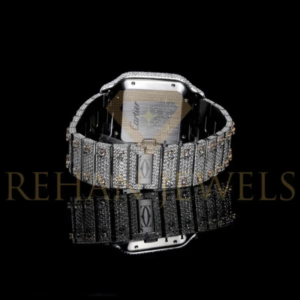 Swiss Eta Automatic Movement Full White Ice Out Moissanite Diamond Watch And Make Rose Collet - Image 4