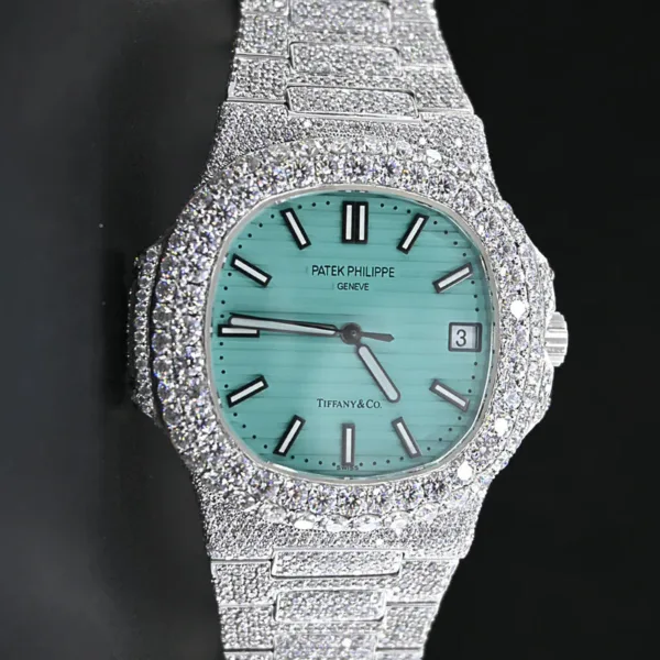 Jewels Patek Philippe Swiss Eta Automatic Movement Full White VVS Moissanite Diamond Watch Luxury Watch - Image 4