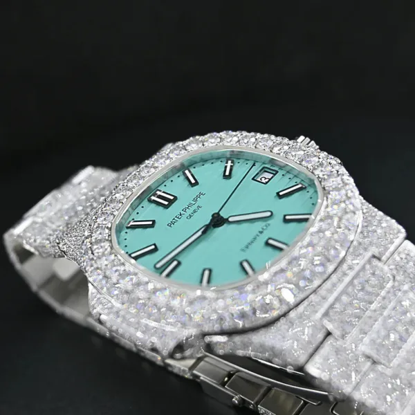 Jewels Patek Philippe Swiss Eta Automatic Movement Full White VVS Moissanite Diamond Watch Luxury Watch - Image 3